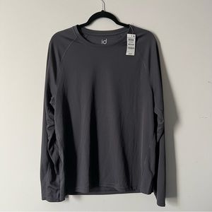Men’s Ideology Scoop Neck Long Sleeve Performance Tee in Deep Charcoal